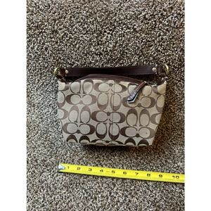 Coach Hampton Signature Canvas Stripe Mini Pouch Purse
